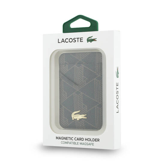 Lacoste Orjinal Lisanslı 2 Hazneli PVC Karışık Monogram Desenli Magnetik Kartlık - 5