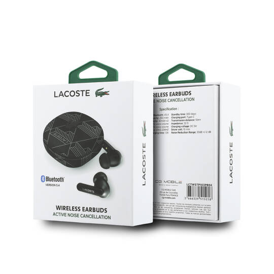 Lacoste Orjinal Lisanslı ANCENC Monogram Desenli TWS Kulak İçi Bluetooth Kulaklık v5.4 - 12