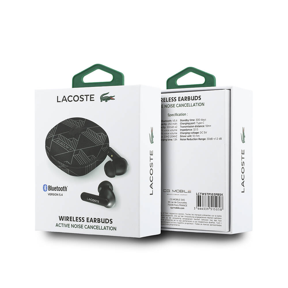 Lacoste Orjinal Lisanslı ANCENC Monogram Desenli TWS Kulak İçi Bluetooth Kulaklık v5.4 - 12