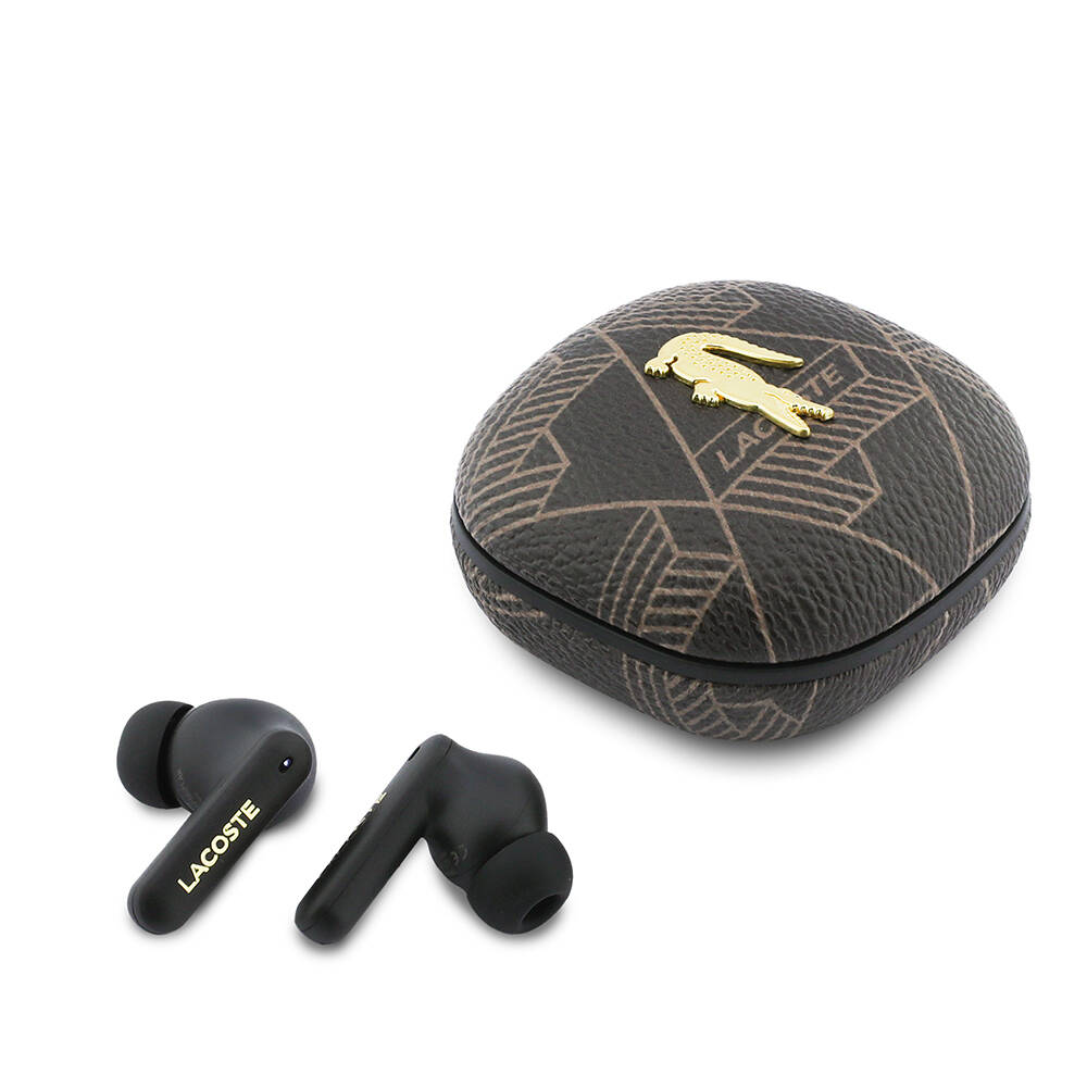 Lacoste Orjinal Lisanslı ANCENC Monogram Desenli TWS Kulak İçi Bluetooth Kulaklık v5.4 - 1