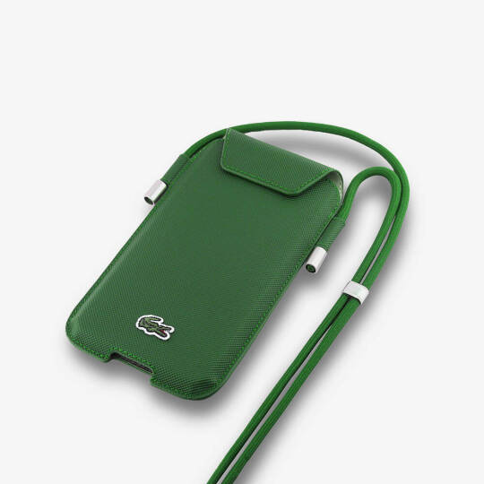 Lacoste Orjinal Lisanslı Çapraz Vücut Askılı PU Pike Desenli 6.7 inçe Kadar Universal Kılıf - 8