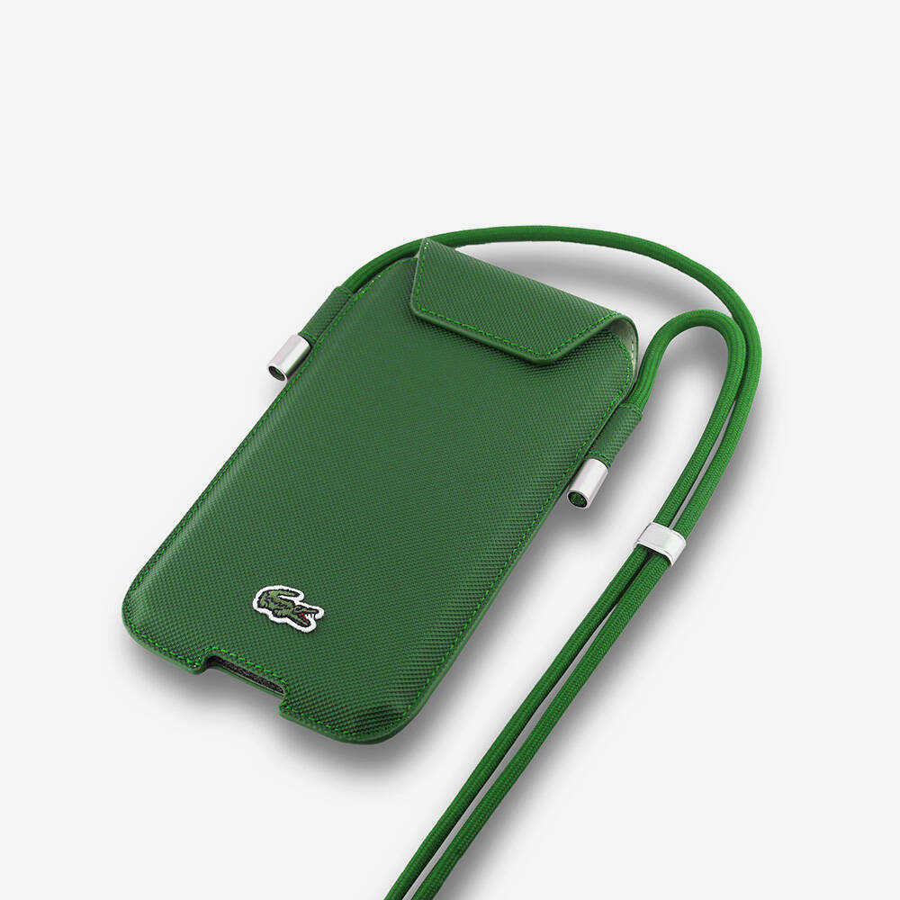Lacoste Orjinal Lisanslı Çapraz Vücut Askılı PU Pike Desenli 6.7 inçe Kadar Universal Kılıf - 8