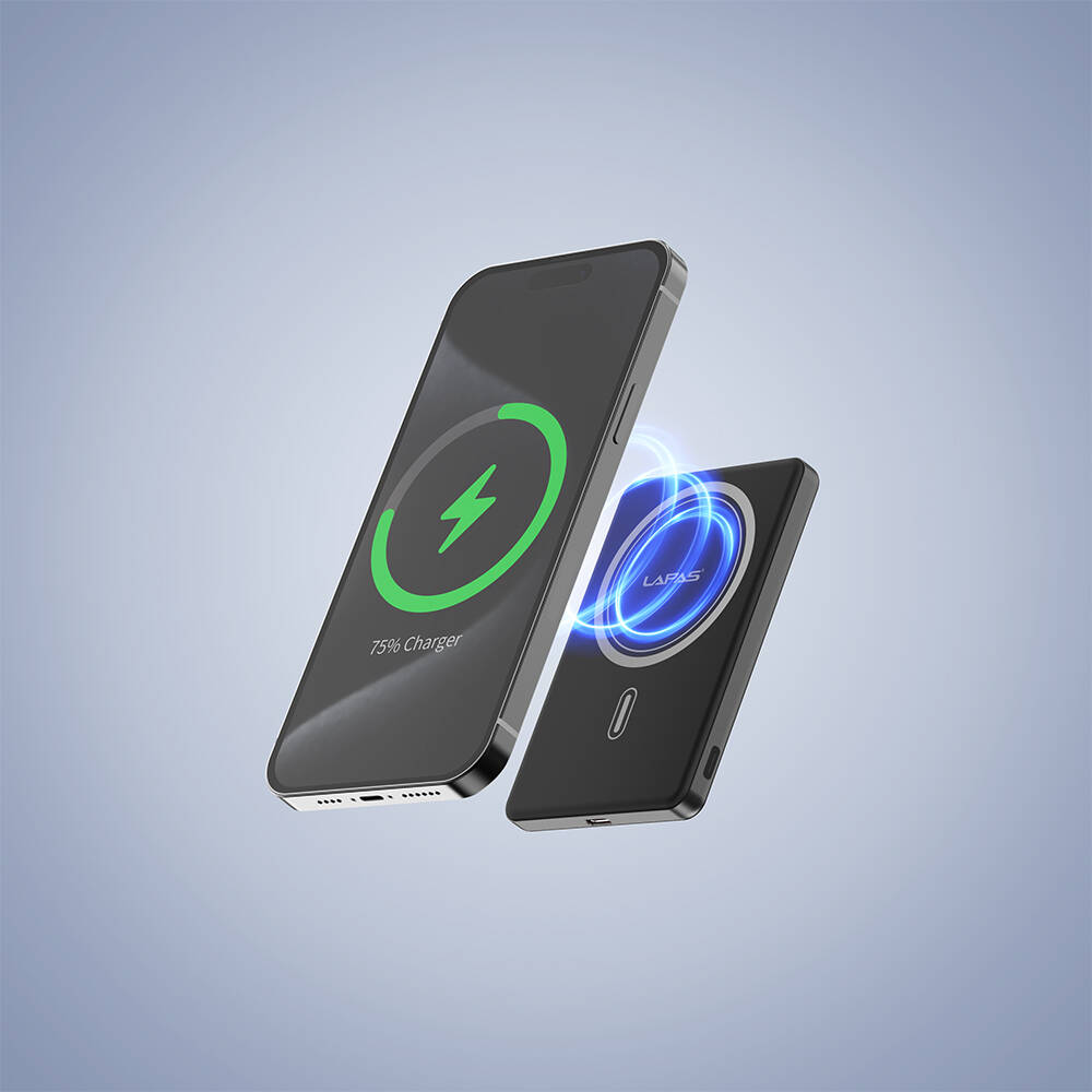 Lapas LP-PW003 Ultra İnce Hızlı Şarj Özellikli Wireless Powerbank 5000mAh 15W - 12