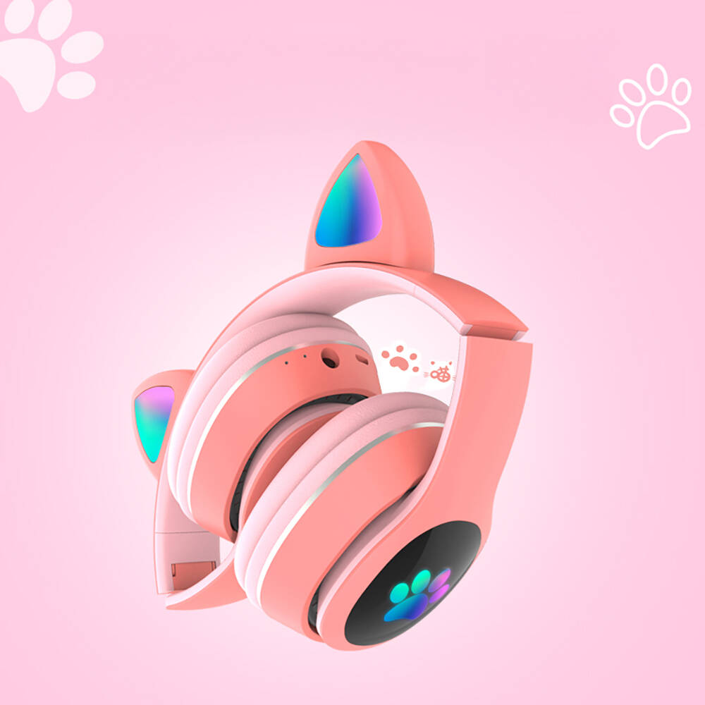 Lapas P40 Kedi Kulaklı Tasarımlı RGB Işıklı Bluetooth Kulaklık - 8