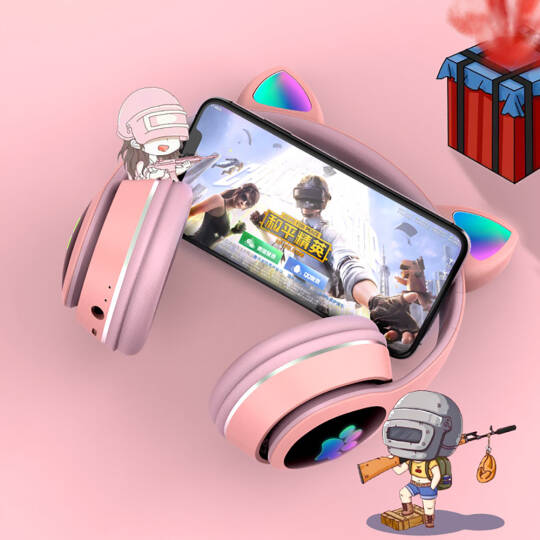 Lapas P40 Kedi Kulaklı Tasarımlı RGB Işıklı Bluetooth Kulaklık - 10
