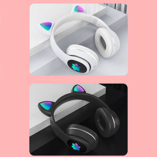 Lapas P40 Kedi Kulaklı Tasarımlı RGB Işıklı Bluetooth Kulaklık - 11