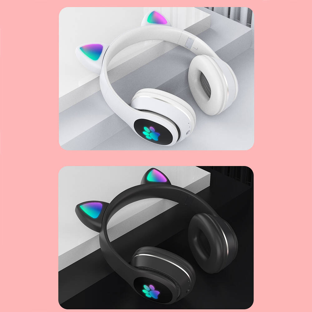 Lapas P40 Kedi Kulaklı Tasarımlı RGB Işıklı Bluetooth Kulaklık - 11