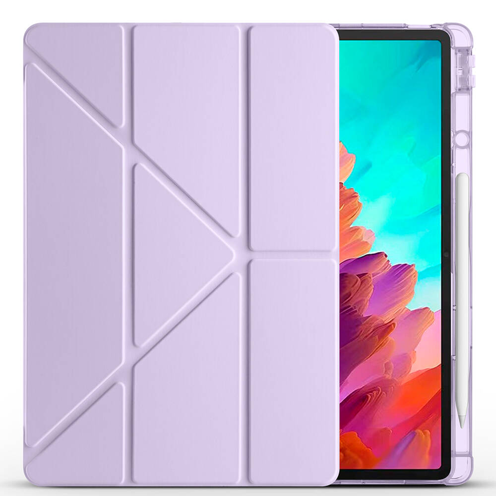 Lenovo Idea Tab Pro 12.7 TB-373FU Kılıf Zore Tri Folding Kalem Bölmeli Standlı Kılıf - 10