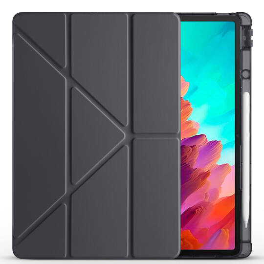 Lenovo Idea Tab Pro 12.7 TB-373FU Kılıf Zore Tri Folding Kalem Bölmeli Standlı Kılıf - 12