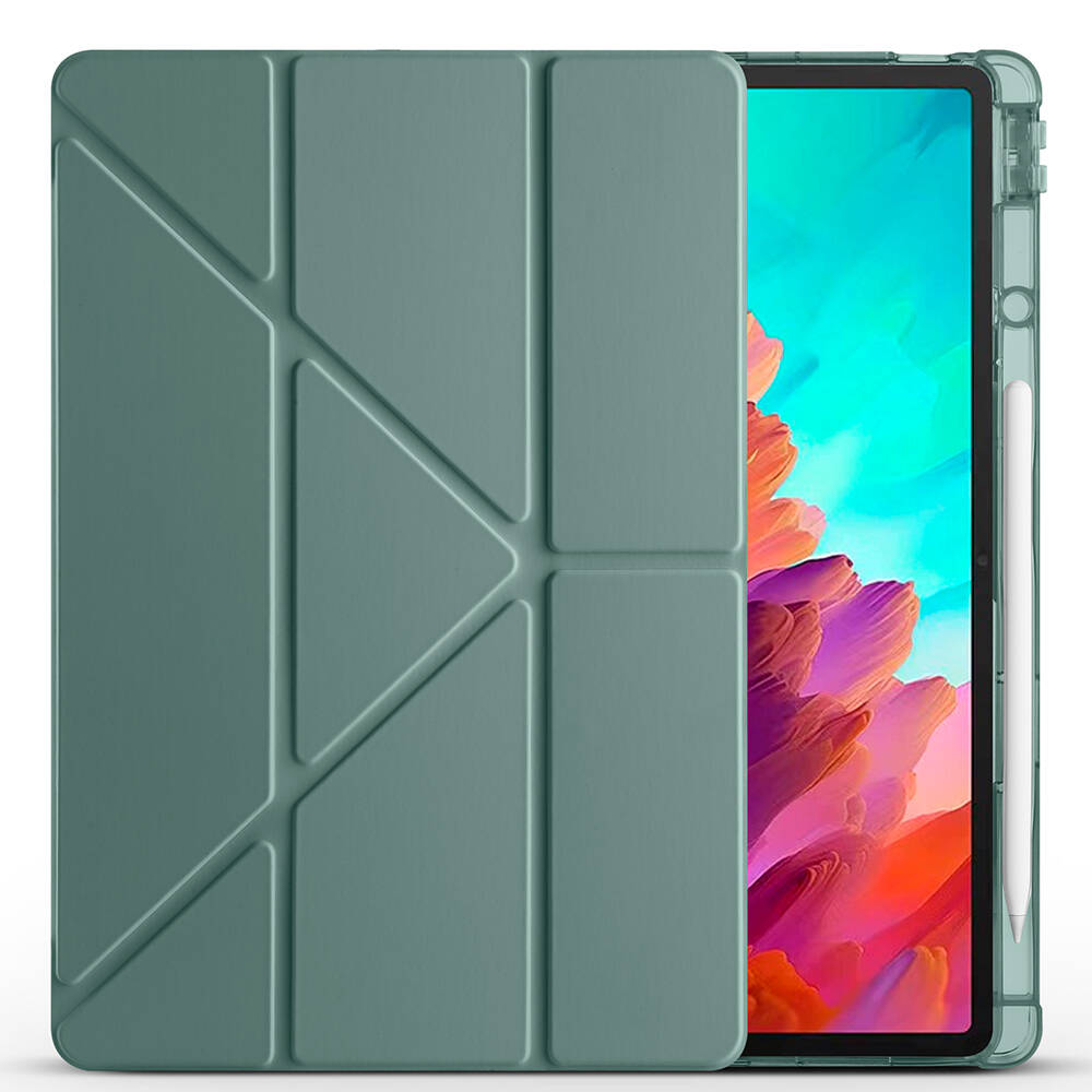 Lenovo Idea Tab Pro 12.7 TB-373FU Kılıf Zore Tri Folding Kalem Bölmeli Standlı Kılıf - 13