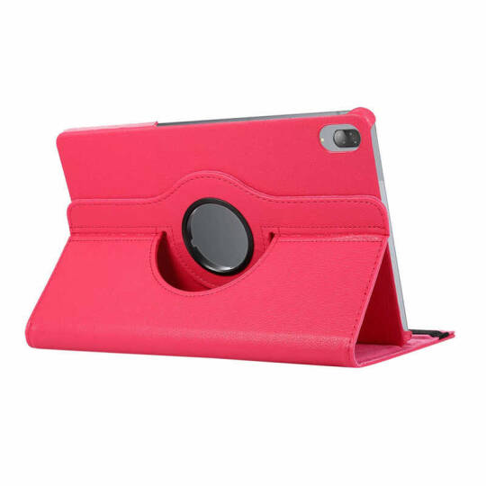 Lenovo Tab P11 Pro 11.2 2.Nesil Zore Dönebilen Standlı Kılıf Pembe Koyu