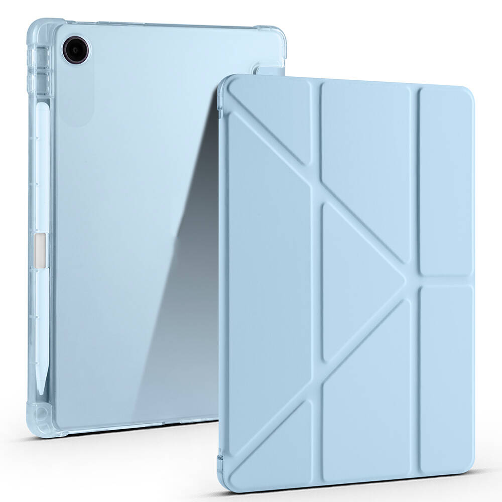 Lenovo Tab TB-311FU Kılıf Zore Tri Folding Kalem Bölmeli Standlı Kılıf - 5