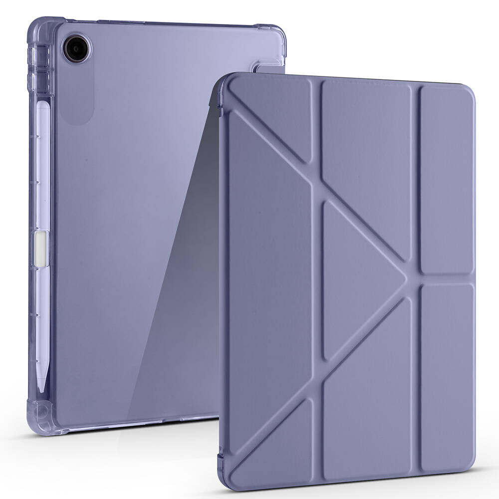 Lenovo Tab TB-311FU Kılıf Zore Tri Folding Kalem Bölmeli Standlı Kılıf - 1
