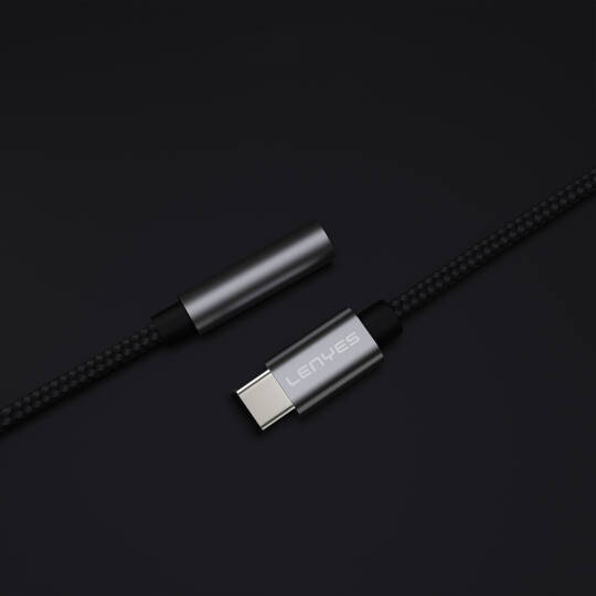 Lenyes AX105 Type-C to 3.5mm Aux Çevirici Örgülü Ses Adaptörü - 3