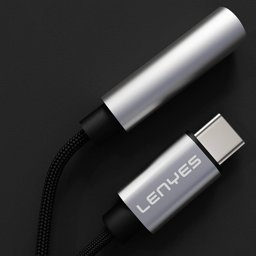 Lenyes AX105 Type-C to 3.5mm Aux Çevirici Örgülü Ses Adaptörü - 4