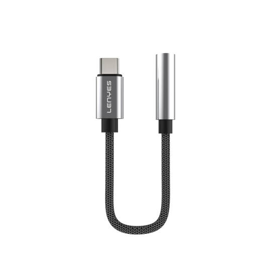 Lenyes AX105 Type-C to 3.5mm Aux Çevirici Örgülü Ses Adaptörü