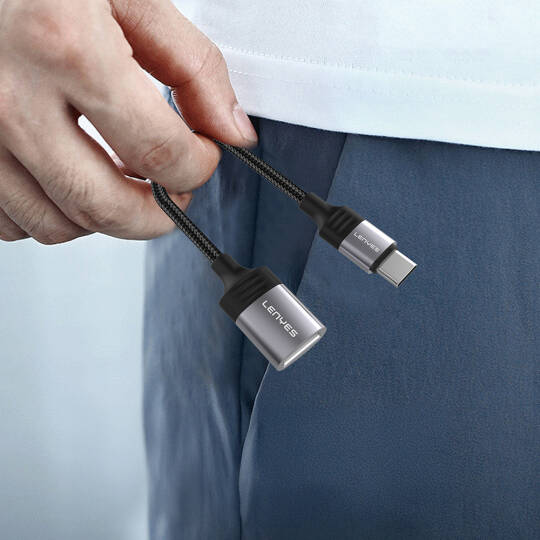Lenyes AX122 USB to Type-C Dönüştürücü OTG Kablo - 6