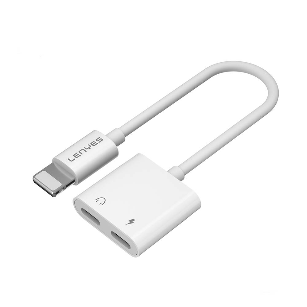 Lenyes AX92 Lightning to Lightning 2in1 Şarj ve Kulaklık Dönüştürücü Adaptör - 2