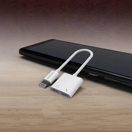 Lenyes AX92 Lightning to Lightning 2in1 Şarj ve Kulaklık Dönüştürücü Adaptör - 4