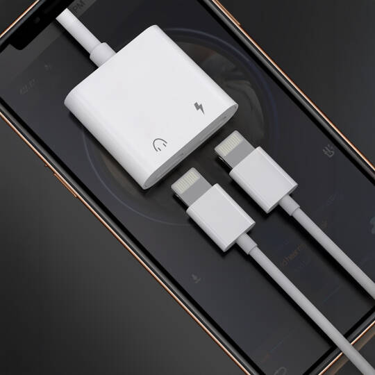 Lenyes AX92 Lightning to Lightning 2in1 Şarj ve Kulaklık Dönüştürücü Adaptör - 6