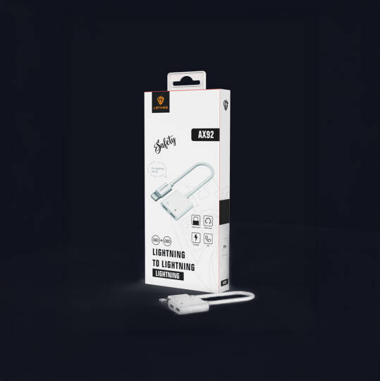 Lenyes AX92 Lightning to Lightning 2in1 Şarj ve Kulaklık Dönüştürücü Adaptör - 7