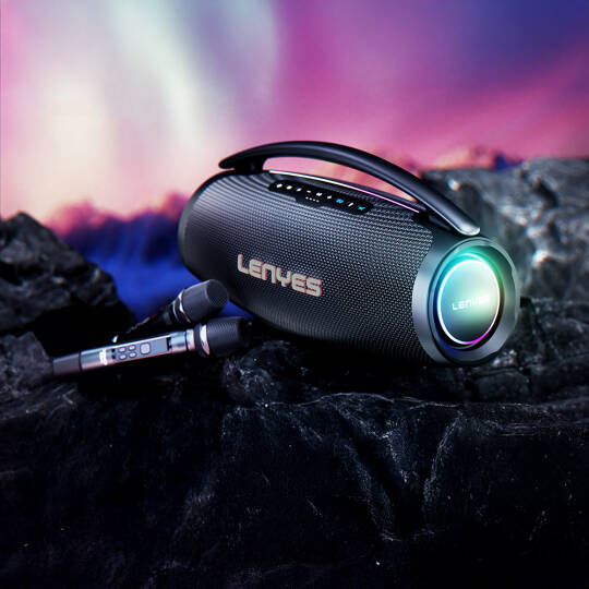 Lenyes Boost X Serisi RGB Işıklı Çift Mikrofonlu Taşınabilir Bluetooth Hoparlör v5.3 600W - 4
