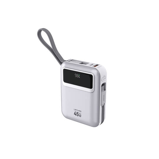 Lenyes C04-A Dijital LED Göstergeli Type-C ve Lightning Kablolu Powerbank 45W 5000mAh - 2