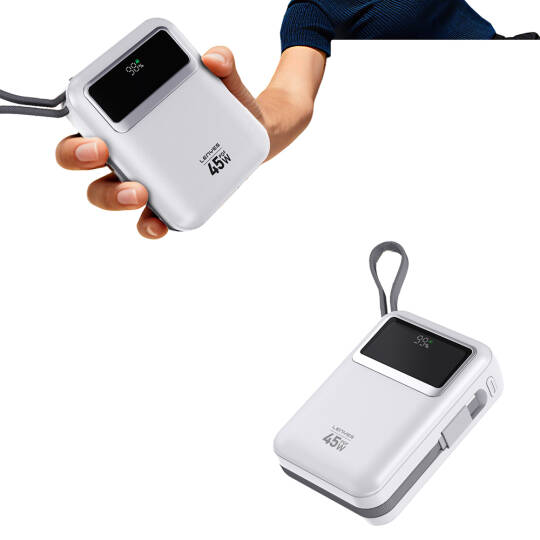Lenyes C04-A Dijital LED Göstergeli Type-C ve Lightning Kablolu Powerbank 45W 5000mAh - 3