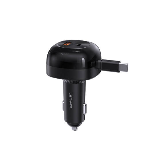 Lenyes CA59 Type-C Kablolu Hızlı Şarj Özellikli Type-C + USB-A Portlu Araç Şarj Aleti PD 60W - 8