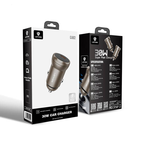 Lenyes CA62 Hızlı Şarj Özellikli Type-C Portlu PD Araç Şarj Aleti 30W - 6