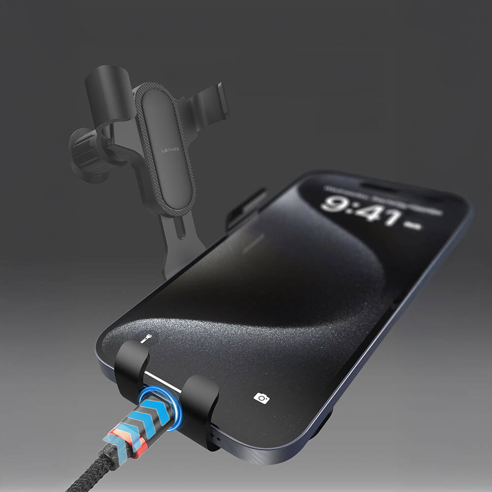 Lenyes CR181 360 Derece Dönebilen Havalandırma Tasarımlı Araç Telefon Tutucu - 9