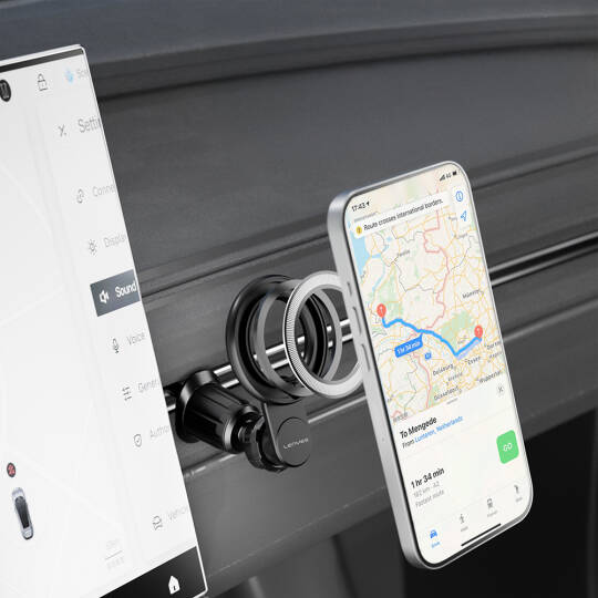 Lenyes CR183 M-safe Magnetik Özellikli 360 Derece Dönebilen Havalandırma Tasarım Araç Telefon Tutucu - 5