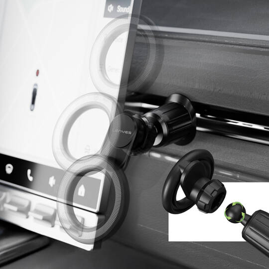 Lenyes CR183 M-safe Magnetik Özellikli 360 Derece Dönebilen Havalandırma Tasarım Araç Telefon Tutucu - 6