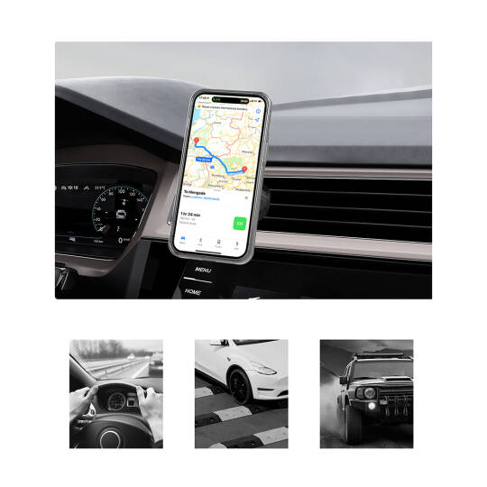 Lenyes CR183 M-safe Magnetik Özellikli 360 Derece Dönebilen Havalandırma Tasarım Araç Telefon Tutucu - 8