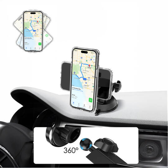 Lenyes CR184 360 Derece Dönebilen Teleskopik Vantuzlu Araç Telefon Tutucu - 4