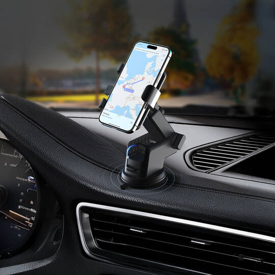 Lenyes CR195 Sarsıntı Önleyici 360° Derece Dönebilen Teleskopik Vantuzlu Tasarım Araç Telefon Tutucu - 5