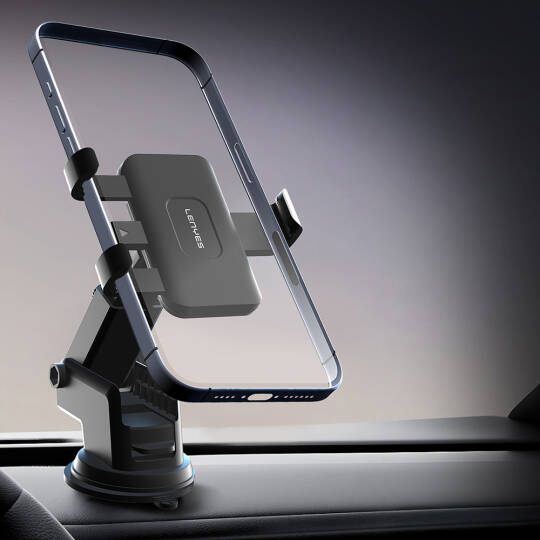 Lenyes CR195 Sarsıntı Önleyici 360° Derece Dönebilen Teleskopik Vantuzlu Tasarım Araç Telefon Tutucu - 7