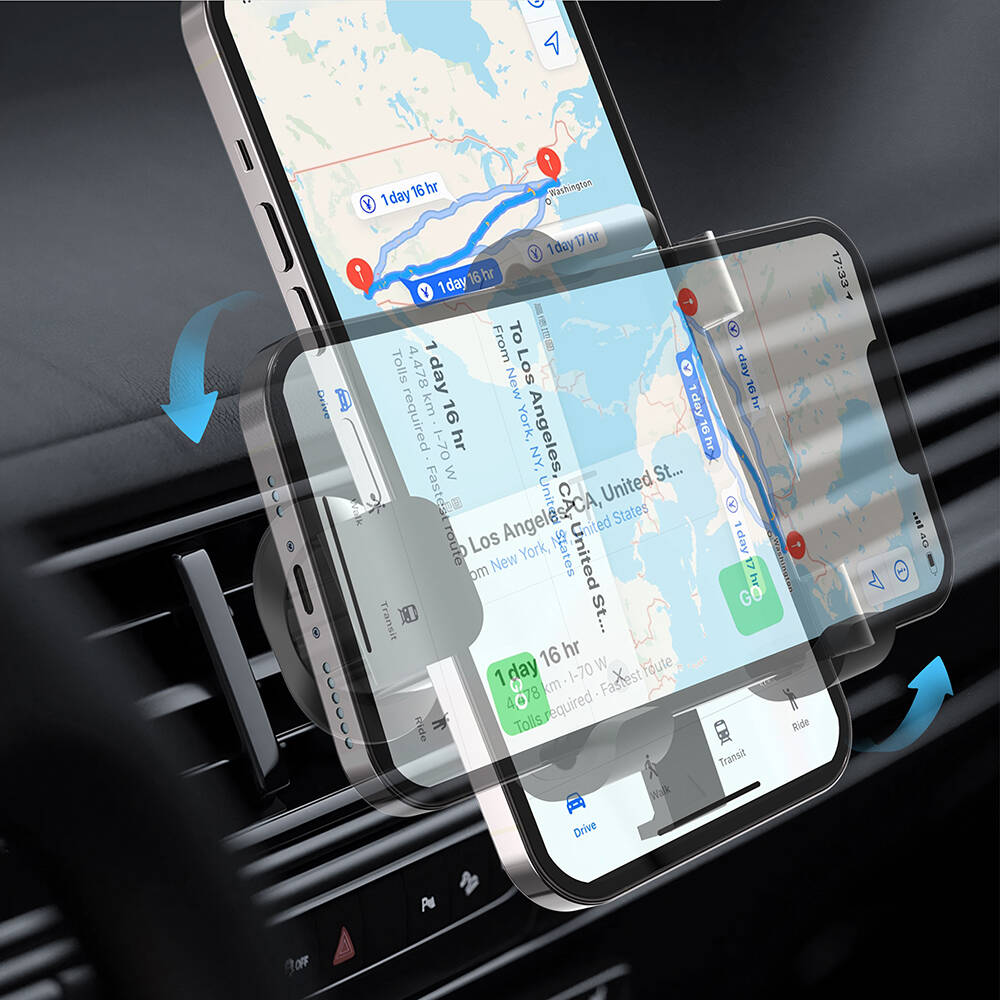 Lenyes CR196 360° Dönebilen Havalandırma Tasarım Araç Telefon Tutucu - 5