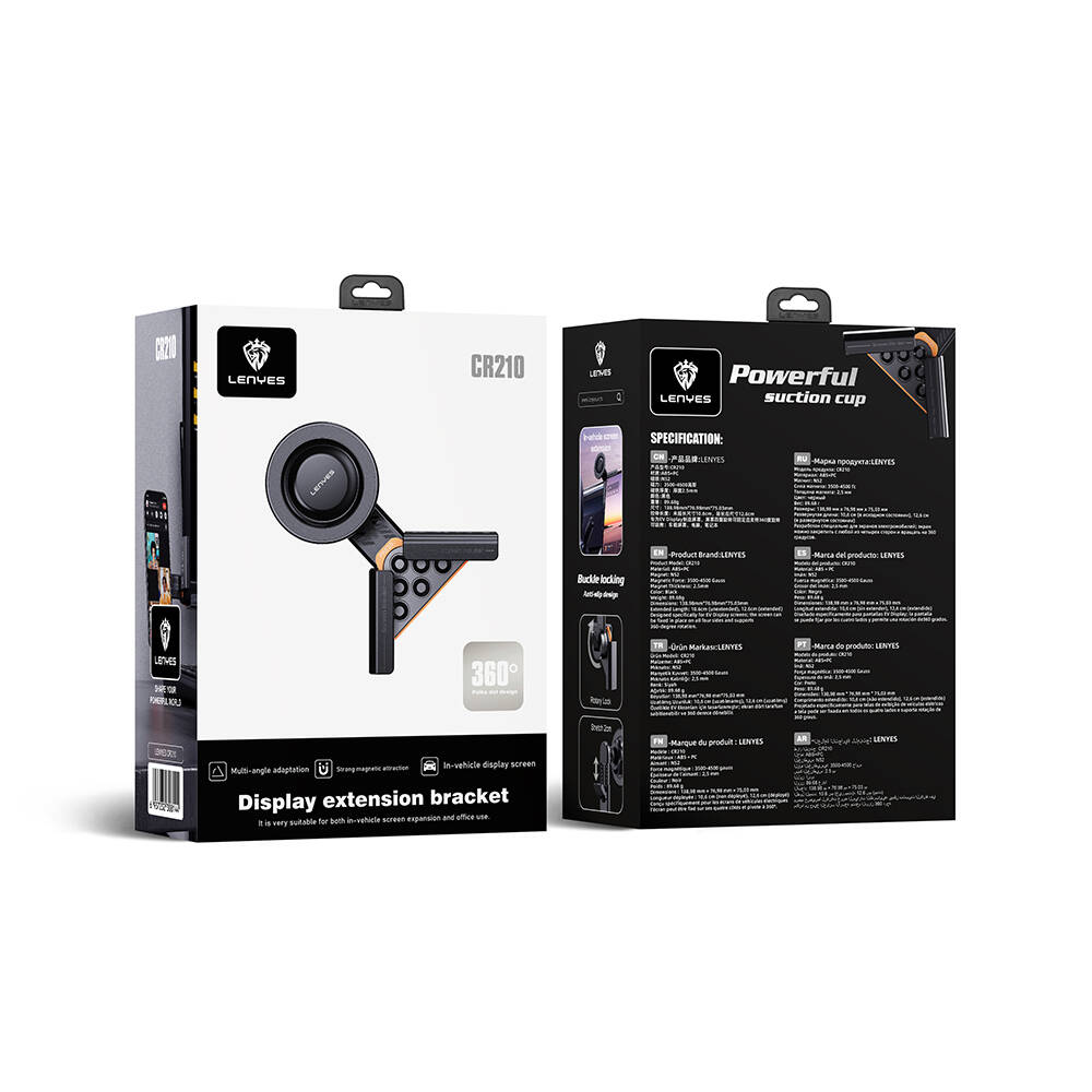 Lenyes CR210 360 Dönebilen V Köşeli Magnetik Araç İçi Telefon Tutucu - 2