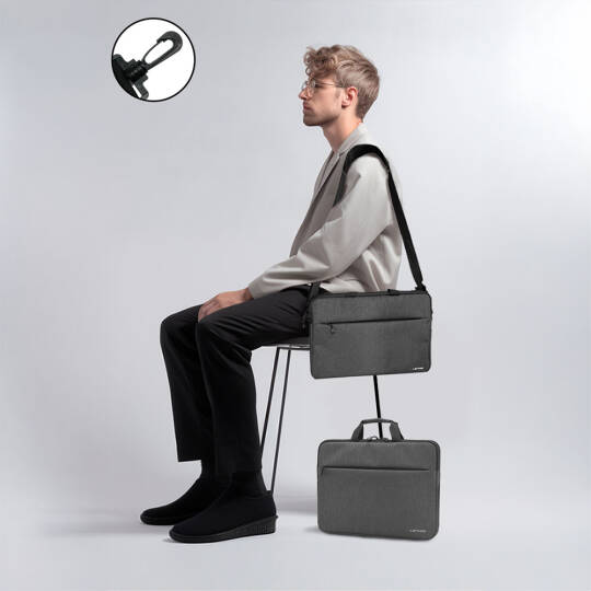 Lenyes LB509 Cleo Protect Pro Serisi Darbe Emici Su Geçirmez Polyester Kumaş 15.6 inç Laptop Çantası - 6