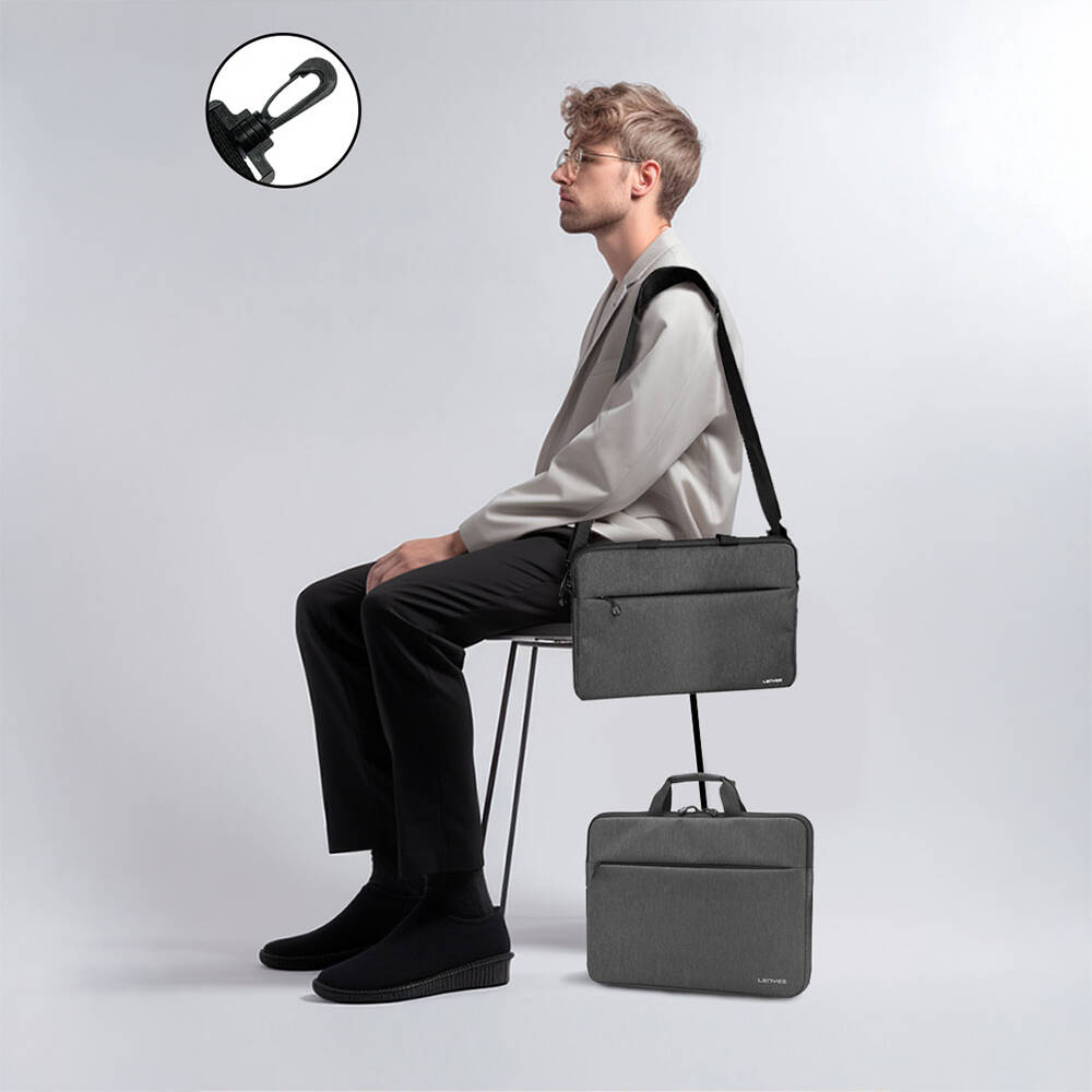 Lenyes LB509 Cleo Protect Pro Serisi Darbe Emici Su Geçirmez Polyester Kumaş 15.6 inç Laptop Çantası - 6