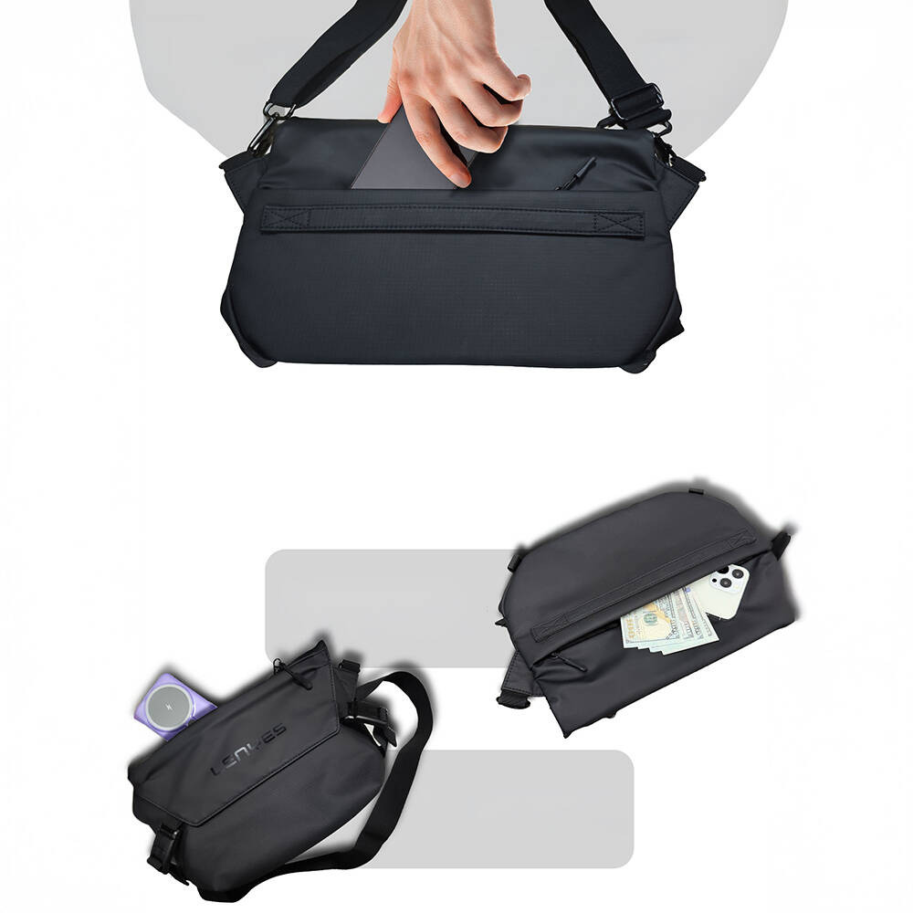 Lenyes LB563 Dreamer Crossbody Serisi Su Geçirmez Deri Tasarımlı Çapraz Vücut Çantası - 5