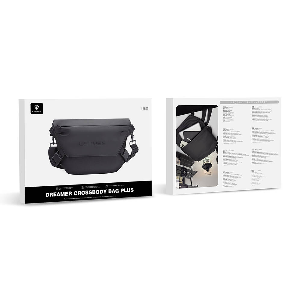 Lenyes LB563 Dreamer Crossbody Serisi Su Geçirmez Deri Tasarımlı Çapraz Vücut Çantası - 9
