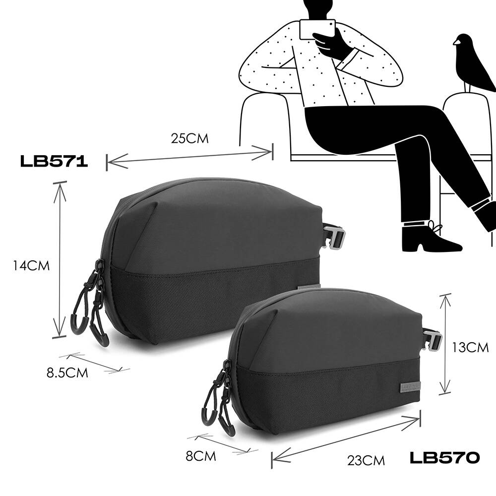 Lenyes LB571 Su Geçirmez Aşınmaya ve Çizilmeye Dayanıklı Aksesuar Çantası 25cm - 9