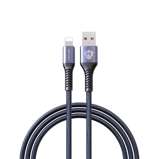 Lenyes LC510 USB-A to Lightning 2.4A Örgü Tasarımlı Hızlı Şarj Özellikli Data ve Şarj Kablosu 1M