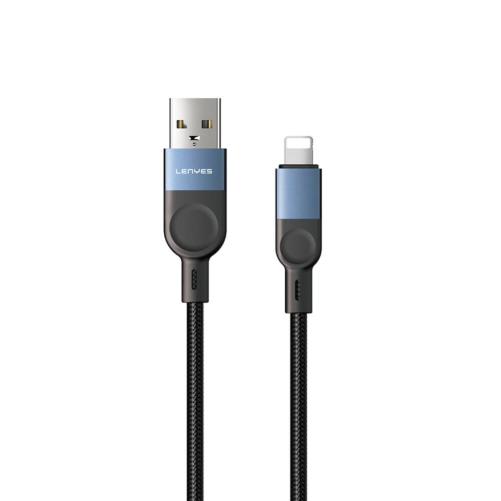 Lenyes LC514 USB-A to Lightning Hızlı Şarj Özellikli Örgülü Data ve Şarj Kablosu 15W 1M - 2