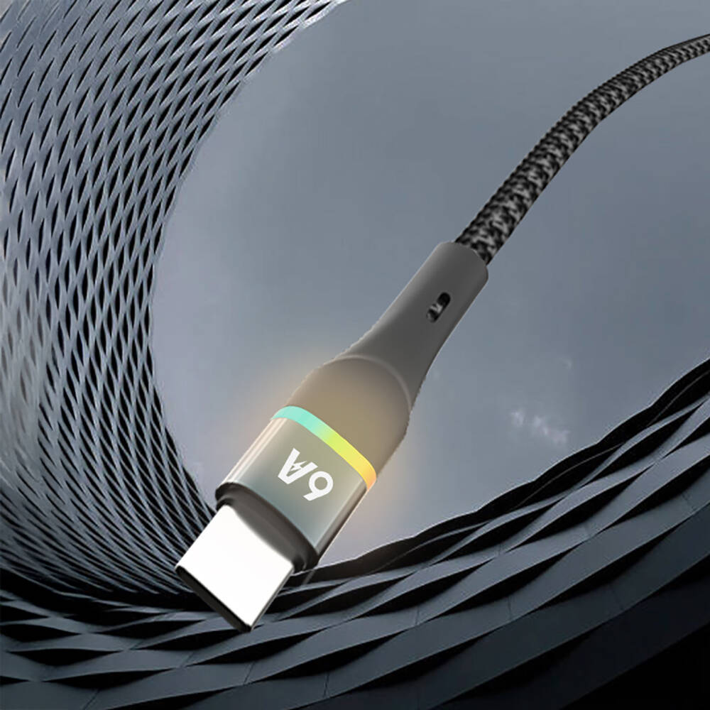 Lenyes LC520 USB-A to Type-C 6A Örgü Tasarımlı Hızlı Şarj Özellikli Data ve Şarj Kablosu 66W 1M - 5