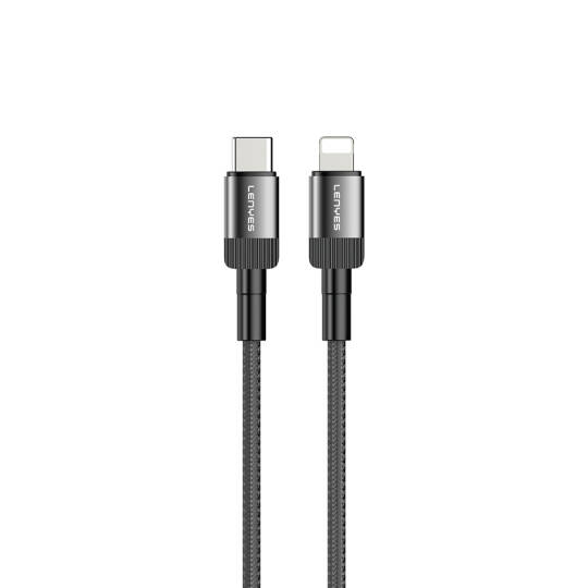 Lenyes LC546 Type-C to Lightning Örgü Tasarımlı Hızlı Şarj Özellikli Data ve Şarj Kablosu 27W 1M - 8