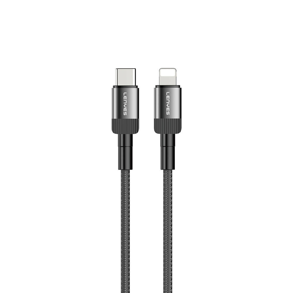 Lenyes LC546 Type-C to Lightning Örgü Tasarımlı Hızlı Şarj Özellikli Data ve Şarj Kablosu 27W 1M - 8