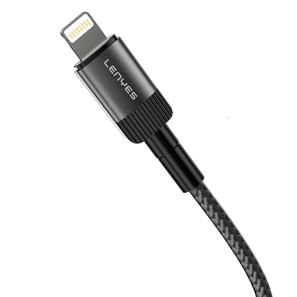 Lenyes LC546 Type-C to Lightning Örgü Tasarımlı Hızlı Şarj Özellikli Data ve Şarj Kablosu 27W 1M - 3